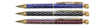 Ручка металлическая BL-900 пов. мех. цвет синий, золотой клип и наконечник