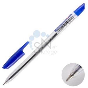 Ручка шариковая Linc Corona Plus синяя, стер. масленый, прозрачный корпус