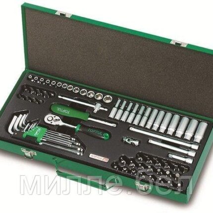 Набор головок, ключей и бит 1/4" 72предм. 6гр. метал.кейс TOPTUL
