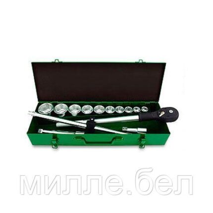 Набор головок 3/4" 22-50мм 14предм. 6гр. металл.кейс TOPTUL