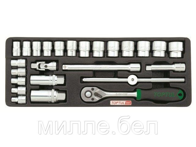 Набор-сет головок 3/8" 25предм. 6гр. 136х364мм TOPTUL