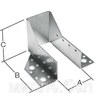 Опора бруса раскрытая 51х135х76 мм OBR Z белый цинк STARFIX