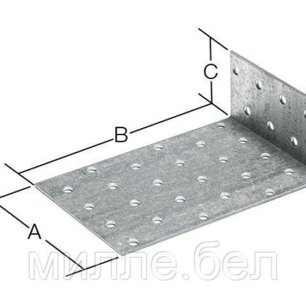 Уголок крепежный анкерный 80х80х40 мм KUL белый цинк STARFIX