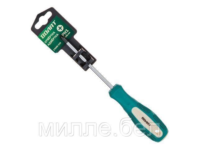 Отвертка "+" №1 100мм PH ВОЛАТ (крестовая Phillips, двухкомп. рукоятка Anti-Slip)