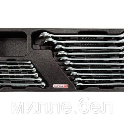 Набор-сет ключей комбинир. 6-24мм 16шт. 434х176мм TOPTUL