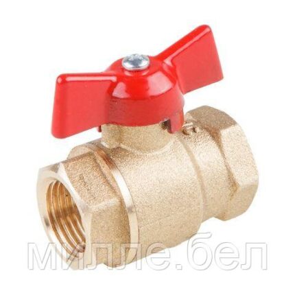 Кран шаровый 3/4" вн.-вн. бабочка PN1,6 МПа, 11Б27п5, Цветлит (ЦРБ0040)