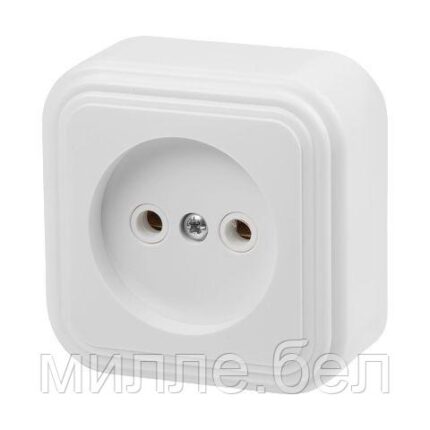 Розетка 1-ая (открытая, б/з) белая, Стандарт, Юпитер (RA16-131-Б) (ЮПИТЕР)