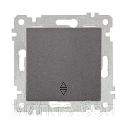 Выключатель проходной 1-клав. (скрытый, без рамки, винт. зажим) дымчатый,, RITA, MUTLUSAN (10 A, 250 V, IP 20)