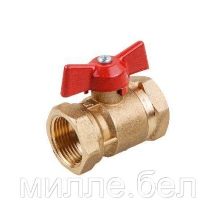 Кран шаровый стандарт. 1/2" вн.-вн. бабочка PN1,6 МПа, 11Б27п7, Цветлит (ЦРБ0060)