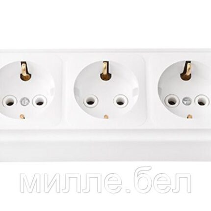 Розетка 3-ая (открытая, с/з) белая, Пралеска, Bylectrica