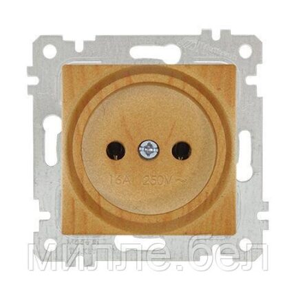 Розетка 1-ая (скрытая, без рамки, б/з) дуб, RITA, MUTLUSAN (16 A, 250 V, IP 20)