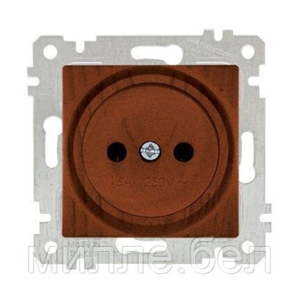 Розетка 1-ая (скрытая, без рамки, б/з) орех, RITA, MUTLUSAN (16 A, 250 V, IP 20)