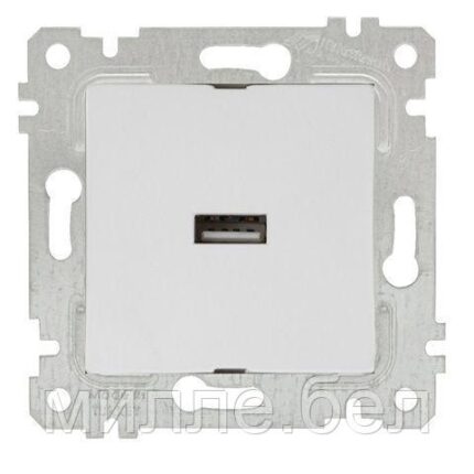 Розетка 1-ая USB (скрытая, без рамки) белая, RITA, MUTLUSAN (USB-зарядка, 5V-2.1A)