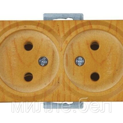 Розетка 2-ая (скрытая, б/з) дуб, RITA, MUTLUSAN (16 A, 250 V, IP 20)