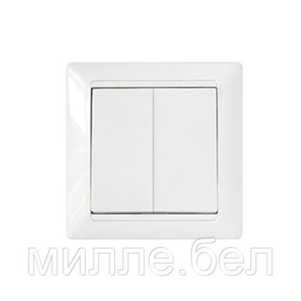 Выключатель 2 клав. (cкрытый, 10А, брызг. защ.) белый, Стиль, Bylectrica