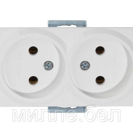 Розетка 2-ая (скрытая, б/з) белая, RITA, MUTLUSAN (16 A, 250 V, IP 20)