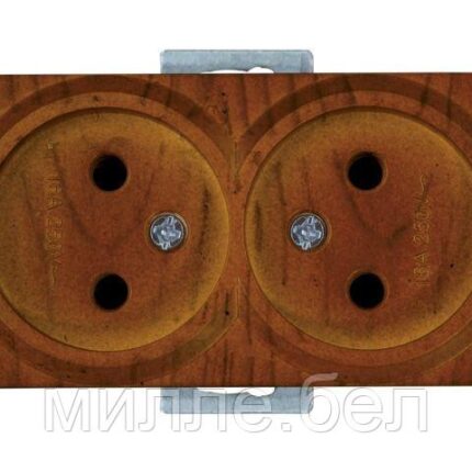 Розетка 2-ая (скрытая, б/з) орех, RITA, MUTLUSAN (16 A, 250 V, IP 20)