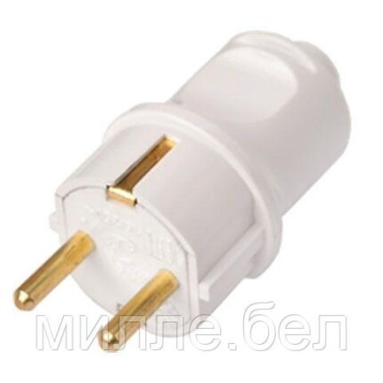 Вилка (с/з, 16А, 250В) белая, BYLECTRICA