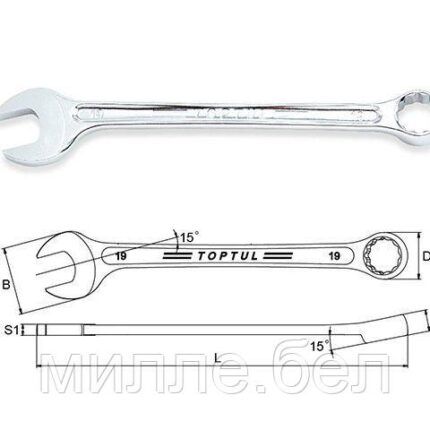 Ключ комбинированный 23мм 15° TOPTUL