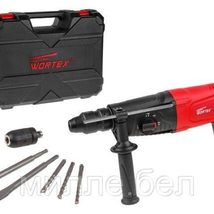 Перфоратор WORTEX RH 2629 в чем. + (2 зубила, 3 сверла) 800 Вт, 3.0 Дж, 26 мм, 4 режима, SDS-plus, Б (ОТГРУЗКА