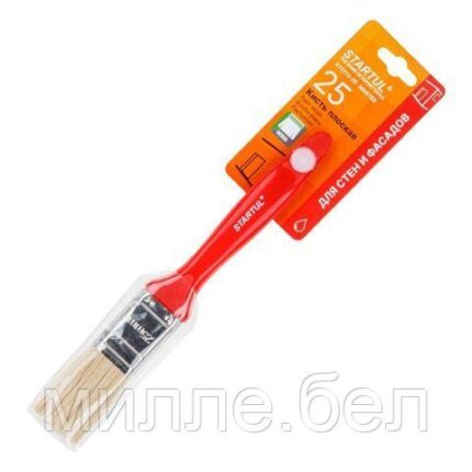 Кисть плоская 1"-25мм смеш. щетина (стены, фасады) STARTUL MASTER (покраска стен и фасадов, флейцевая