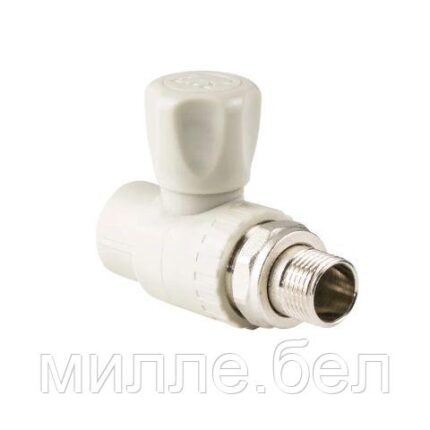 Кран шар. ПП для радиатора 25х3/4" прямой, сер. РТП (РосТурПласт)