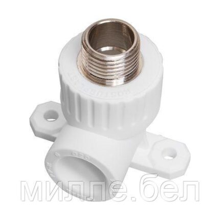 Колено ПП комб. с креплен. нар. 20х1/2", бел. РТП (Угольник) (РосТурПласт)