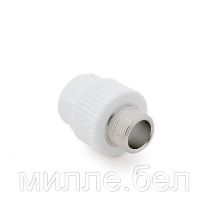 Ниппель ПП комб. нар. 20х1/2", бел. РТП (Муфта с наружной резьбой) (РосТурПласт)