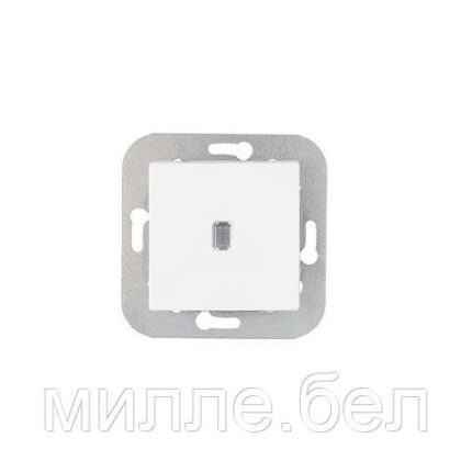 Выключатель 1 клав. (cкрытый, 10А) со световой индикацией, белый, Уют, Bylectrica
