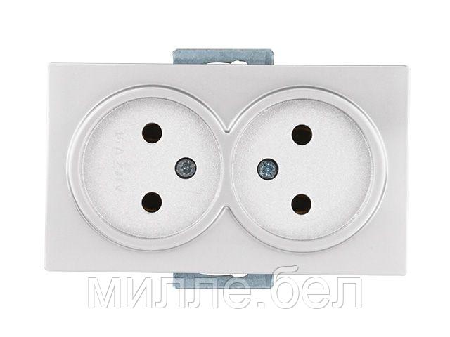 Розетка 2-ая (скрытая, б/з) белая, DARIA, MUTLUSAN (10 A, 250 V, IP 20)