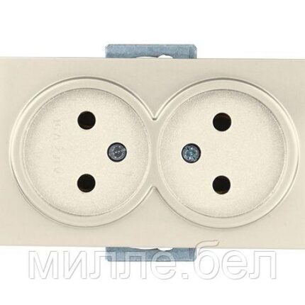 Розетка 2-ая (скрытая, б/з, без рамки) белая, DARIA, MUTLUSAN (10 A, 250 V, IP 20)