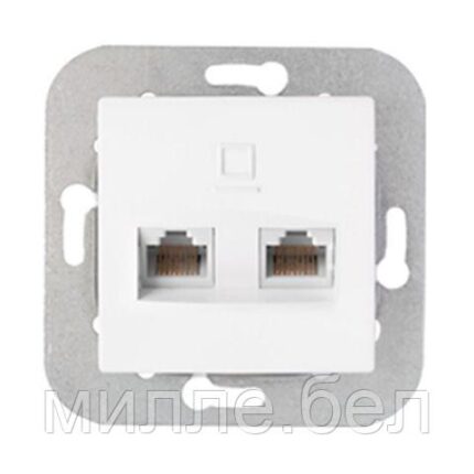 Розетка 2-ая компьютерная (скрытая) белая, Уют, Bylectrica