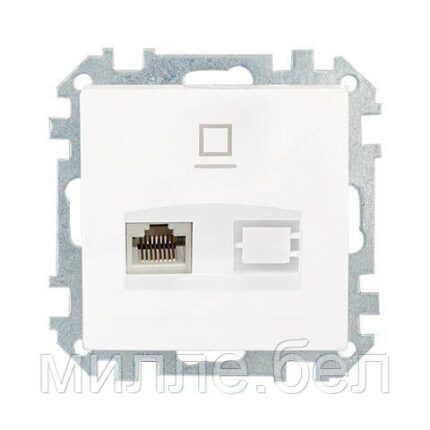 Розетка 1-ая компьютерная (скрытая) белая, Стиль, Bylectrica
