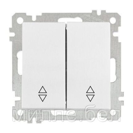 Выключатель проходной 2-клав. (скрытый, без рамки, винт. зажим) белый, DARIA, MUTLUSAN (10 A, 250 V, IP 20)