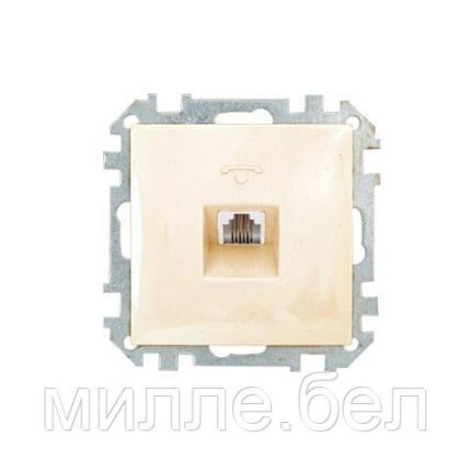 Розетка 1-ая телефонная (скрытая) слоновая кость, Стиль, Bylectrica (Розетка телефонная четырехконтактная