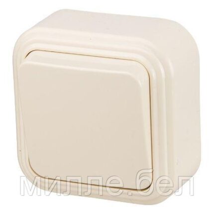 Выключатель 1 клав. (открытый, до 6А) бежевый, Стандарт, Юпитер (VA 16-131-БЖ) (ЮПИТЕР)