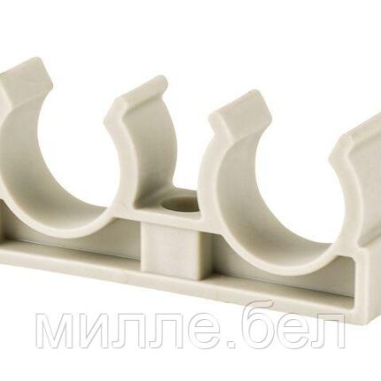 Клипса (опора) для труб ПП двойная d20, сер. РТП (РосТурПласт)