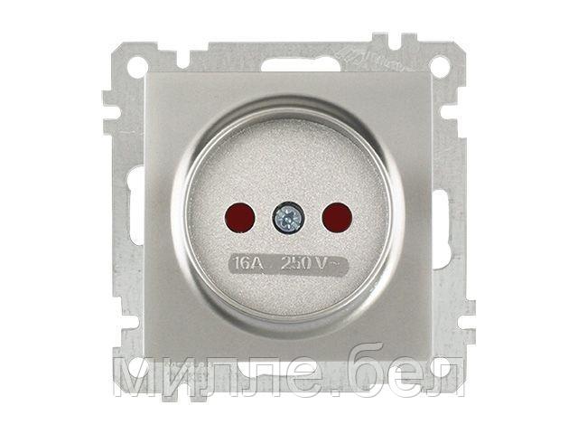 Розетка 1-ая (скрытая, без рамки, б/з, шторки) титан, DARIA, MUTLUSAN (16 A, 250 V, IP 20)