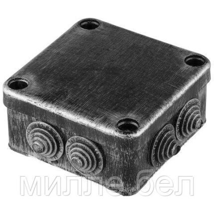 Коробка распаечная ОП 95х95х45мм, серебро, 7 мембр. вх. IP44 ЮПИТЕР (КЭМ 5-10-7)