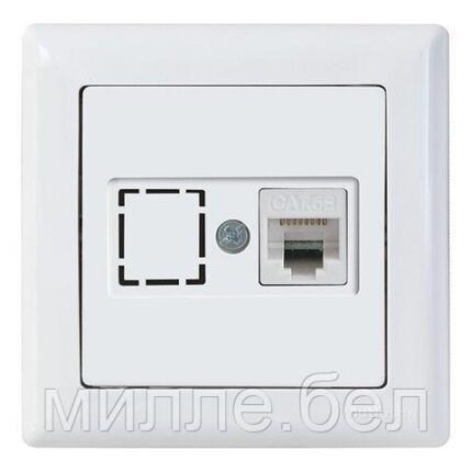 Розетка компьютерная 1xRJ45 (Cat6, скрытая) белая, DARIA, MUTLUSAN ((RJ 45)   8-pin, соединения типа 568A или