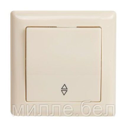 Выключатель проходной 1-клав. (скрытый, винт. зажим) кремовый, DARIA, MUTLUSAN (10 A, 250 V, IP 20)