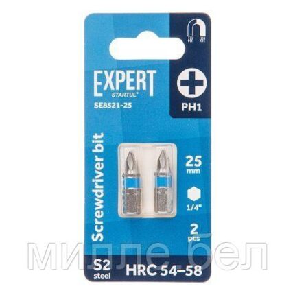 Насадка крестообразная PH1 25мм  2шт EXPERT STARTUL (SE8521-25) (бита Phillips магнитная)