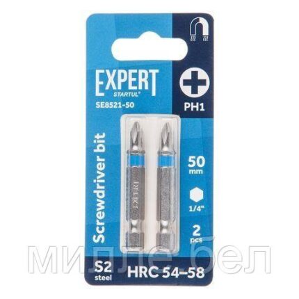 Насадка крестообразная PH1 50мм  2шт EXPERT STARTUL (SE8521-50) (бита Phillips магнитная)
