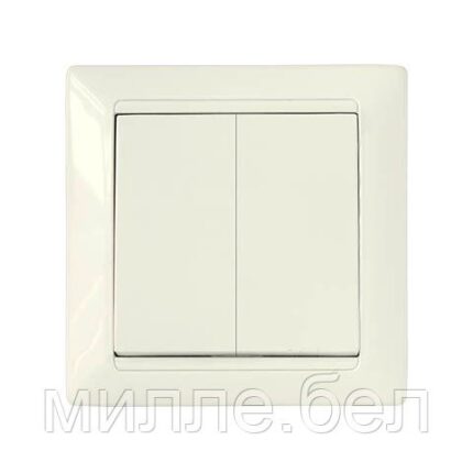 Выключатель 2 клав. (cкрытый, 10А) бежевый, Стиль, Bylectrica