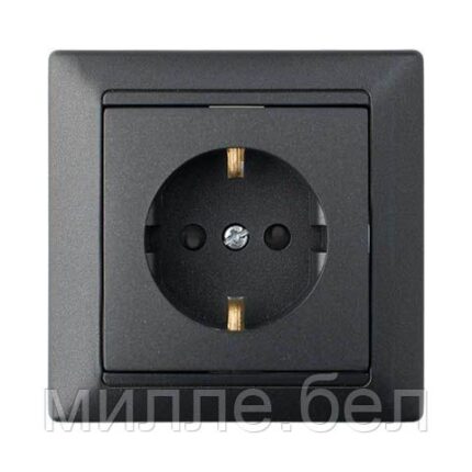 Розетка 1-ая (скрытая, с/з, з/ш) графит, Стиль, Bylectrica
