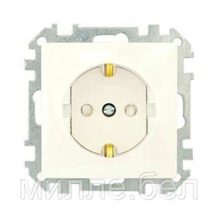 Розетка 1-ая (скрытая, с/з, з/ш) бежевая, Стиль, BYLECTRICA