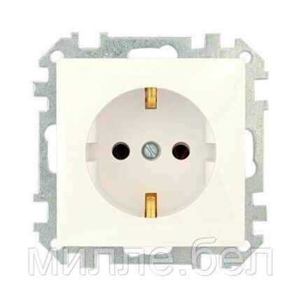 Розетка 1-ая (скрытая, с/з) бежевая, Стиль, BYLECTRICA