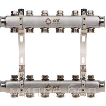 Коллекторная группа AVE162, 6 вых. AV Engineering (PRO серия Для отопления (радиаторы))