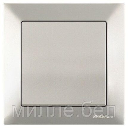 Выключатель 1-клав. двухполюсный (скрытый, винт. зажим) титан, DARIA, MUTLUSAN (10 A, 250 V, IP 20)