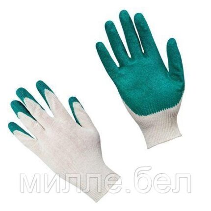 Перчатки х/б, ОДНА УПАКОВКА, латексное покрытие (одинарный облив), 13 класс 10 пар ВОЛАТ